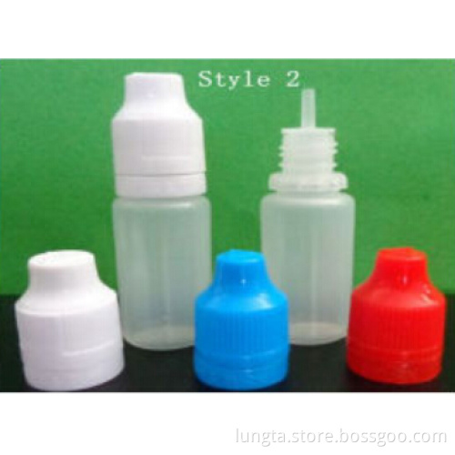E Liquid Bottle with Colored Bottle Caps E-Cig Liquid Bottle